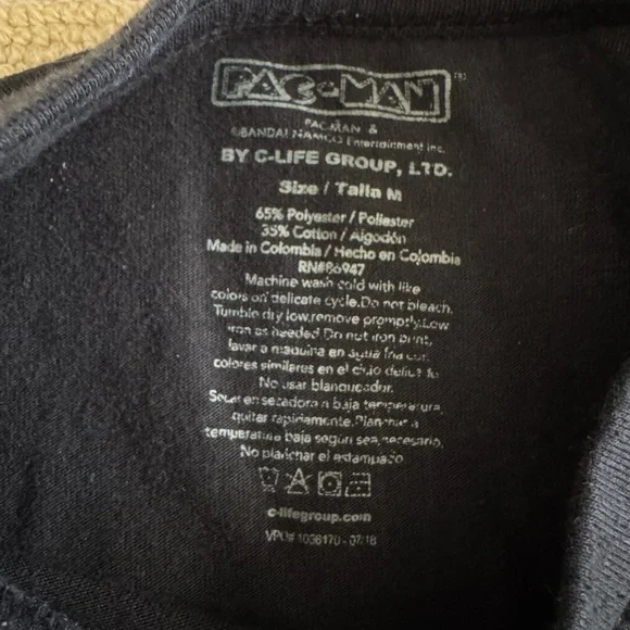 Pac Man Arcade Graphic Retro Long Sleeve T Shirt Gamer Streetwear Lounge Black M - Picture 4 of 5